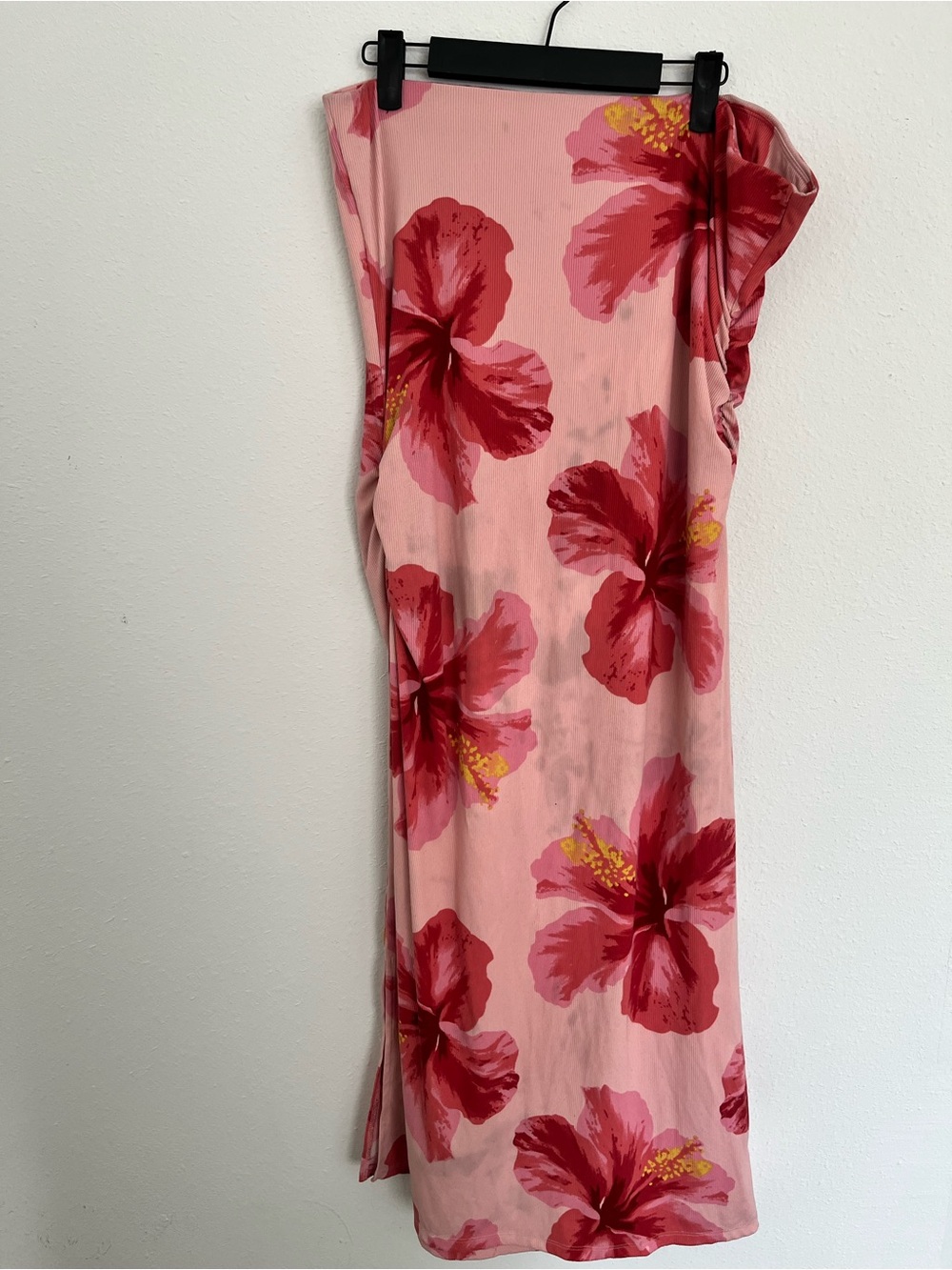 No Boundaries Pink Maxi Dress with Red Floral Print